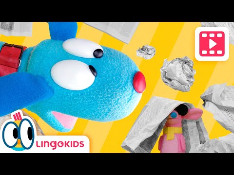 Playing with a NEWSPAPER 🐶 LUCAS & ME 🐭 Puppets for Kids | Lingokids