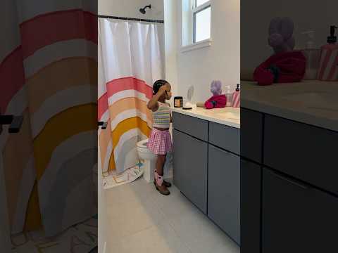 Mom catches daughter doing her own her for the first time #shorts