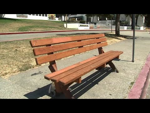 Wooden benches appearing at bus stops across Bay Area