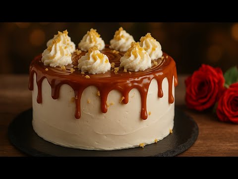 Unglaublicher VANILLE-KARAMELL-KUCHEN ohne Eier | Saftig, zart und einfach zu machen!