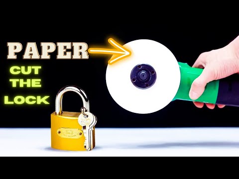 DO You Cut THE LOCK with PAPER? Angle Grinder with paper | What can you Cut with Paper? 😱