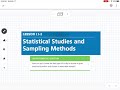 Exploring Statistical Studies and Sampling Methods