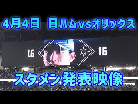 【スタメン発表映像】 ファイターズvsバファローズ (4月4日)