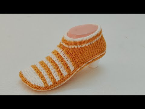 Knitting booties // Slippers // Socks Simple and Easy