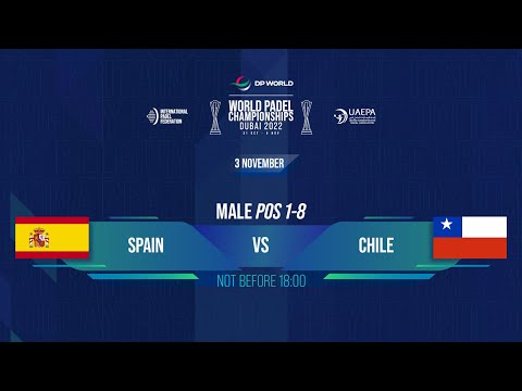 🇪🇸 SPAIN vs CHILE 🇨🇱 – MALE ¼ Finals POS [1-8]- DP WORLD | WORLD PADEL CHAMPIONSHIPS DUBAI 2022