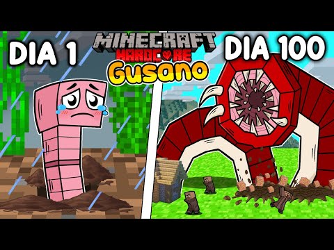 🐛Sobreviví 100 DÍAS siendo un GUSANO en Minecraft HARDCORE!