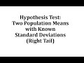 Hypothesis Testing of Two Population Means