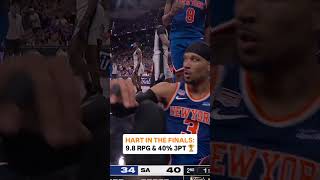 Josh Hart ranked 2nd on the New York Knicks with 9.8 RPG and tied for 1st with 4.6 APG. 👏🏆