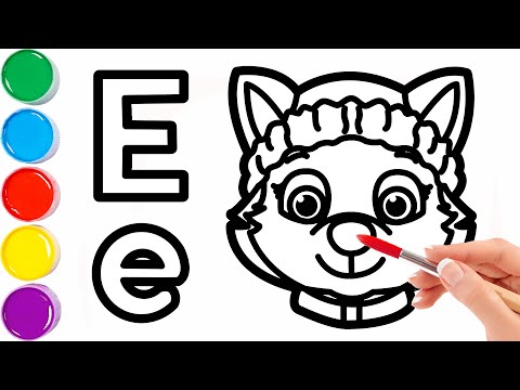 Alphabet learning with letter E | PAW Patrol Everest drawing and painting for kids | Sunny Colors