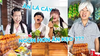 Ăn lá cây troll ông cháu, kẹo dẻo xì ke, nước dưa hấu ép bằng mồm