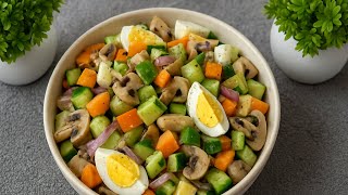 🥗 100 Days, 100 Salads! Simple & Tasty | #Day51 🍄‍🟫🥚