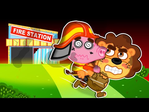 Pequeño Leon | Rescatando al bombero | Dibujos animados | Video Para Niños