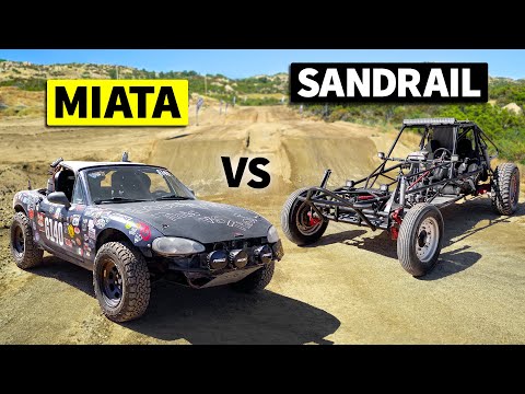 Off-Road Showdown: Buggy vs. Miata - A Thrilling Battle in the Desert