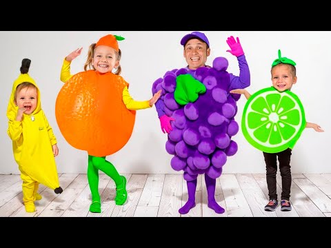 Canção infantil de frutas + aventuras engraçadas para crianças