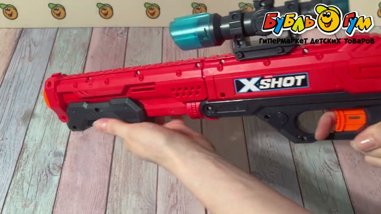 Бластер ZURU X-shot Hawk eye со стрелами 16шт - видео
