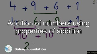 Addition of numbers using properties of addition