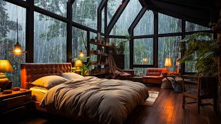 No Ads, Rain Sounds for Sleeping ⛈ Heavy Rain and Strong Thunderstorm on Window to Sleep Deep