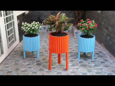 Amazing idea, Recycling PVC Pipes into beautiful Flower Pots