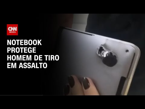 ​Notebook amortece tiro e salva vítima de assalto em SP | CNN ARENA