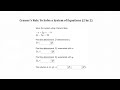 Cramer's Rule and Systems of Equations