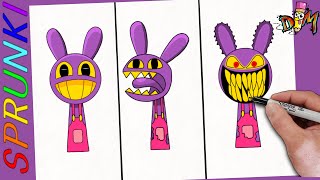 Como Dibujar INCREDIBOX SPRUNKI OC: EL JAX Phase 1 to Phase 3 | how to draw sprunki oc: Jax