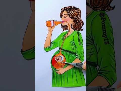 Stop drinking 🚫 And save your baby ♥ #deepmeaningvideos #art #artwork #mother #drawing #pommyart