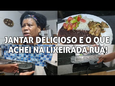 Jantar delicioso! Olha o que achei na lixeira da minha rua! Amei