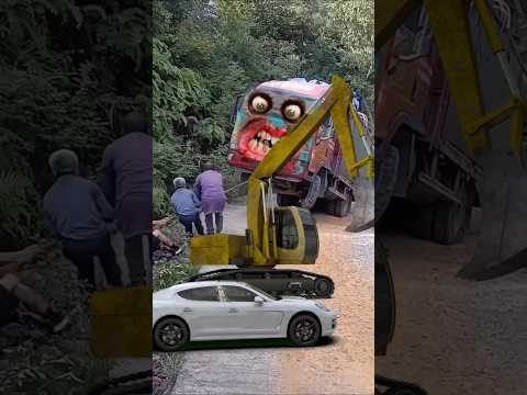 Amazing Huge Container Truck, Pertamina Tanker Truck & Cement Mixer Like Chris Tayo And Friends!👻🧞