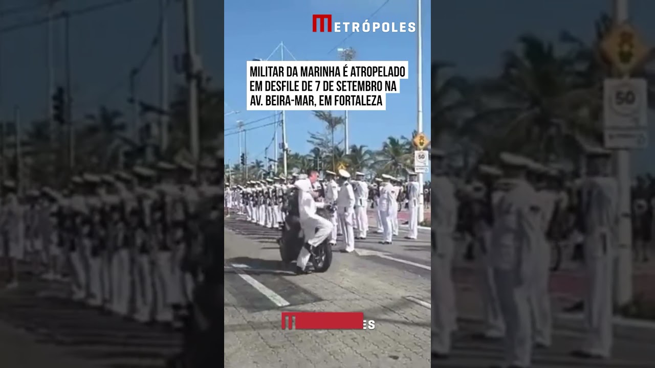 Militar da Marinha é atropelado durante desfile militar em Fortaleza