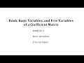 Understanding Matrix Rank, Basic and Free Variables