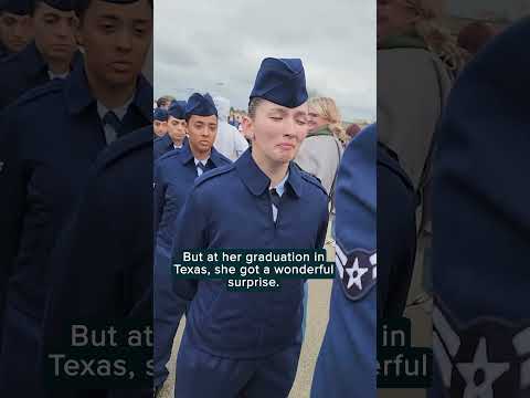 New Air Force graduate surprised by her airman husband at graduation | Militarykind #shorts