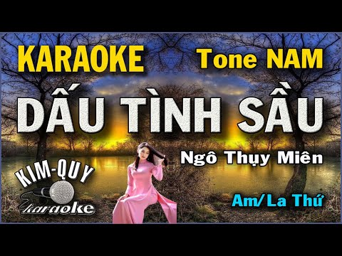 Karaoke DẤU TÌNH SẦU (Ngô Thụy Miên) Slow Rock Tone NAM (Am/La Thứ) KIM QUY KARAOKE