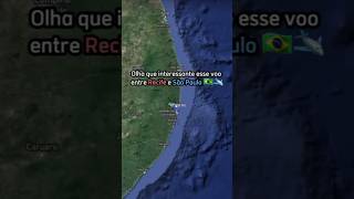 Olha que interessante a rota do voo de Recife até São Paulo 🇧🇷✈️