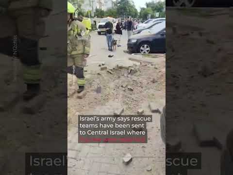 Craters in streets and buildings damaged after air attack on Israel | AJ#shorts