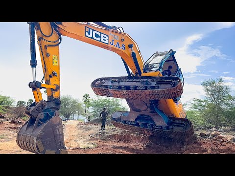 JCB JS205 Excavator Stunt and Washing Old Quarry Driver Helper Atrocities and Loading Truck