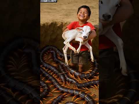 Baby calf falls into a pit full of centipedes save by rescue men! #humanity #cow #animalrescue