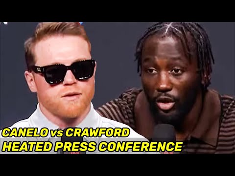 Canelo vs Crawford FULL HEATED EXCHANGE • VEGAS PRESS CONFERENCE & FACE OFF video