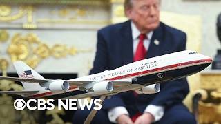 YouTube video thumbnail: Qatari-Gifted Air Force One to be Sent off for Defensive Upgrades, Trump Says