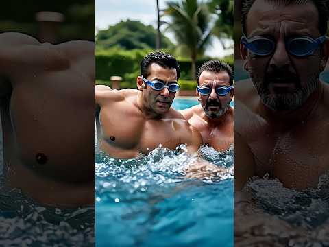 salman khan vs sanjay dutt swim#salmankhan #sanjaydutt #bollywood #sehar #fifa #fifa23 #shorts