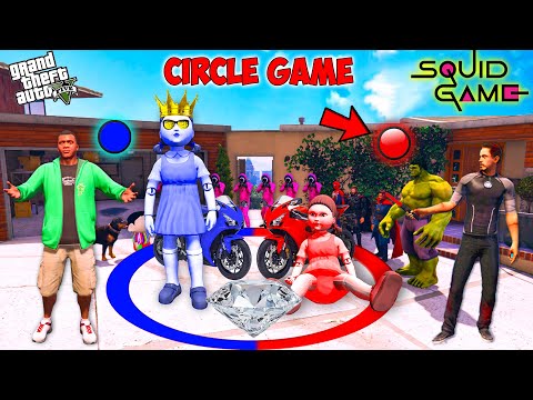 Franklin & Shinchan Play Ultimate Red Circle Challenge With Squid Game Doll in GTA 5!