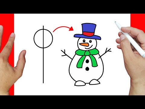 Truco para dibujar un muñeco de nieve facilmente | Dibujos fáciles