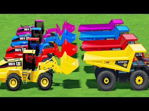 RAINBOW MACHINES AT WORK! GIANT LOADER MOVES SAND WITH MONSTER TRUCKS – FS22