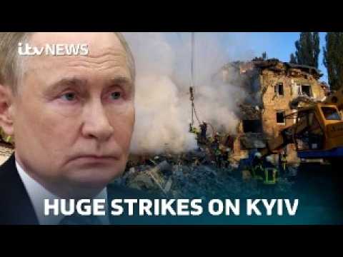 Russia accused of 'mocking peace efforts' after at least 21 killed in strikes on Kyiv | ITV News