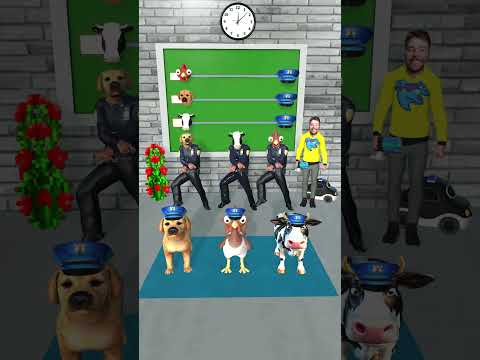 Chicken, Cow cute Vs Dog cute? Which animal can get the police hat for its owner?