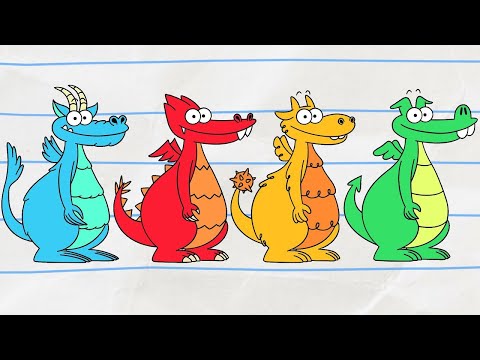 🔵🔴 Die vier Drachen 🟡🟢 | Doppelte Folge | Boy & Dragon | Cartoons für Kinder | WildBrain Deutsch