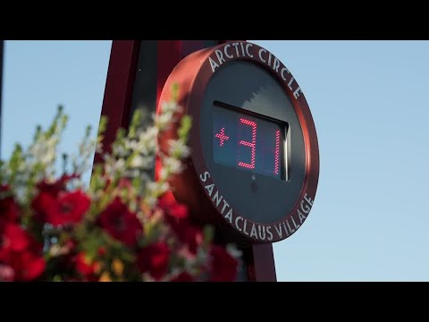 YouTube video thumbnail: Heatwave Warms up Santa's Village in Finnish Arctic Circle
