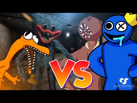 The Figure y Blue vs Huggy Wuggy y Orange -BATALLA DE RAP #roblox #rapbattle #rap