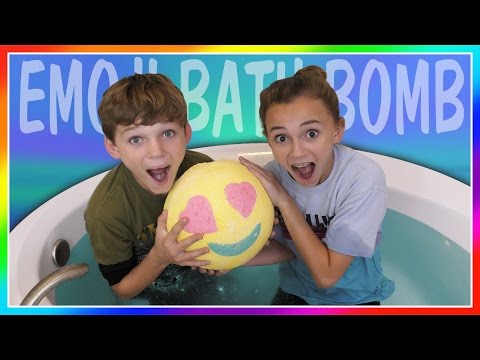 WORLD'S LARGEST EMOJI BATH BOMB CHALLENGE! | We Are The Davises