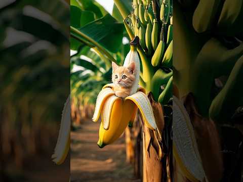 Heartwarming Banana Cat Rescued By His Friends!😽😼🍌 #catshorts #cutecat #cats
