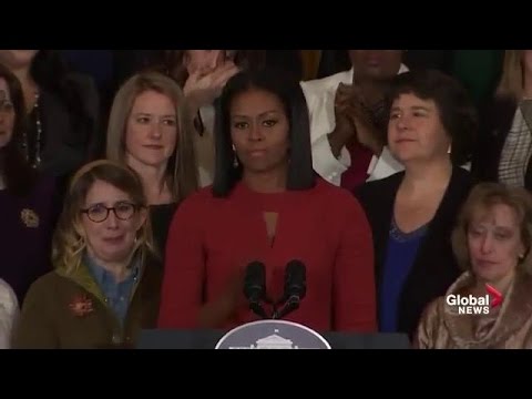 Michelle Obama Holds Back Tears As She Ends Her Final Speech As FLOTUS ...